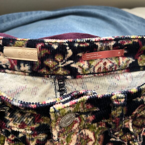 Anthropologie Pilcro Icon Flare Corduroy Pants.  Floral Print, NWOT, Size 28 - Picture 6 of 7